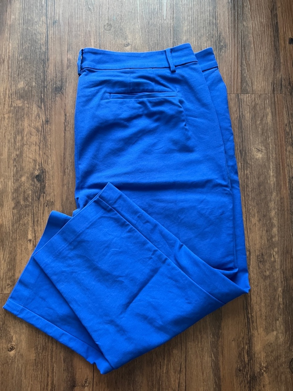 LOFT Curvy Petite Summer Spring Bright Blue Ankle Pants
